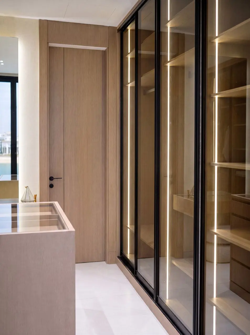 Glass-fronted wardrobe